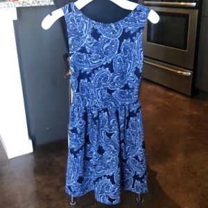 Blue pasley printed dress